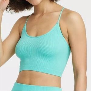 Colsie Light Green Ribbed Bra Strappy Cami, Size XS, NWT